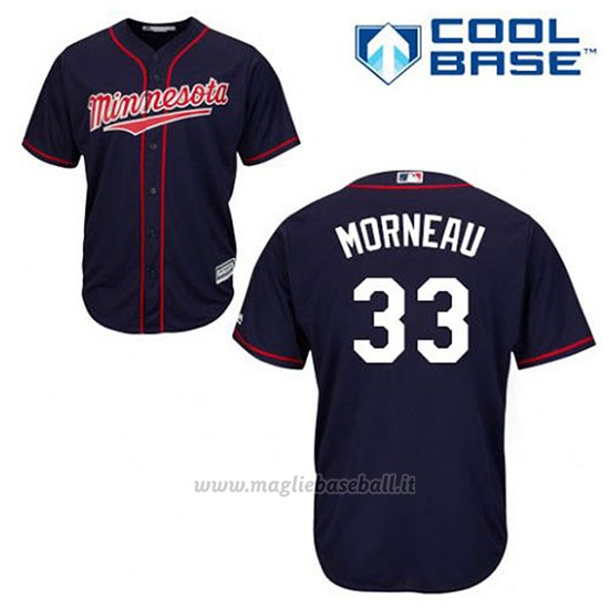 Maglia Baseball Uomo Minnesota Twins Justin Morneau 33 Blu Blu Alterner Cool Base